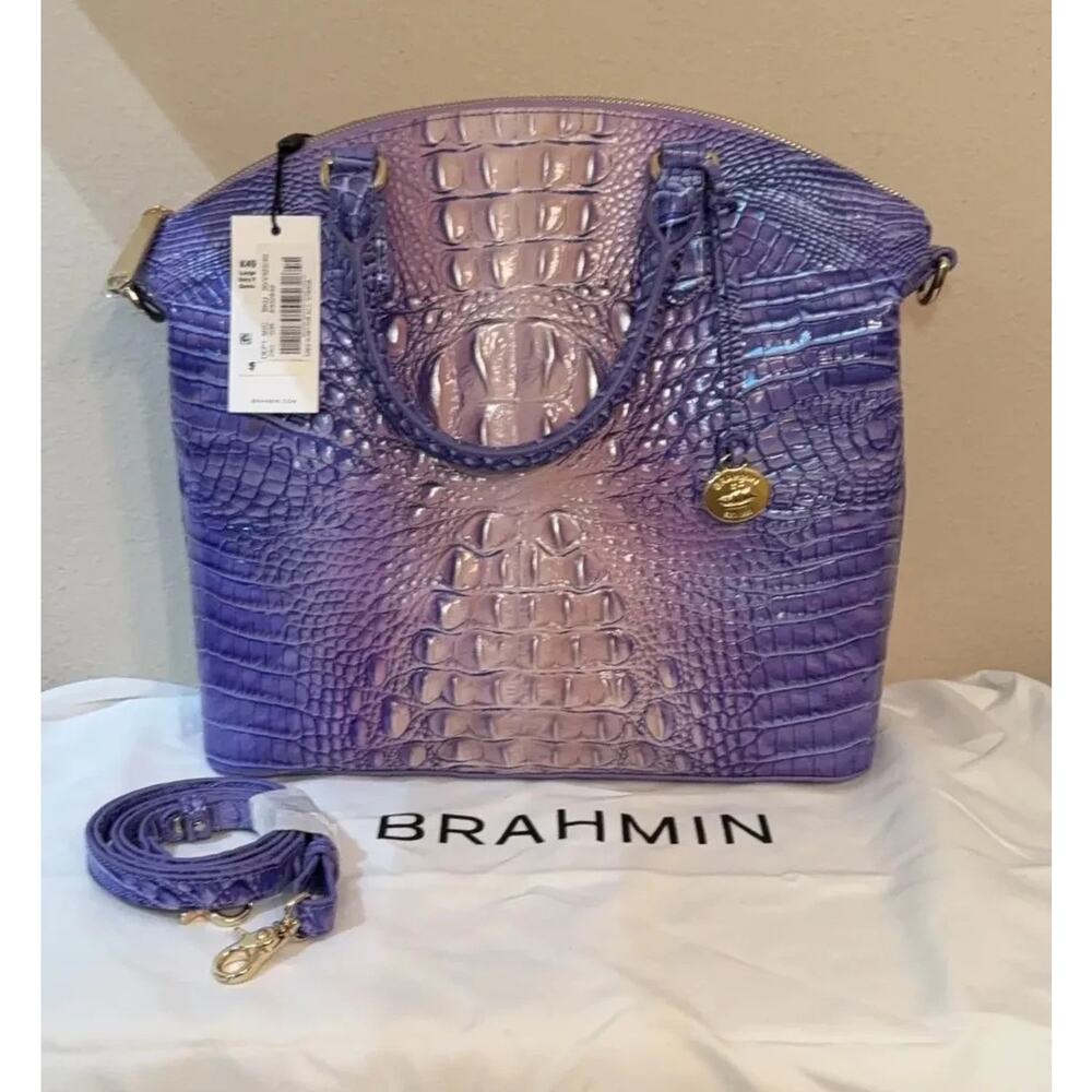 NWT BRAHMIN Georgina Dome Satchel Very Peri Ombre Melbourne leather